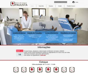 Bancodesanguepaulista.com.br(Banco de Sangue Paulista) Screenshot