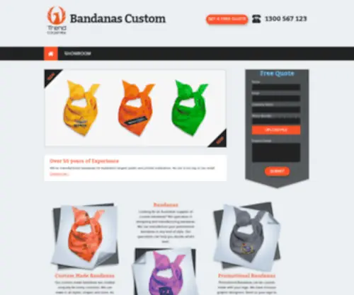 Bandanascustom.com.au(Custom made bandanas) Screenshot