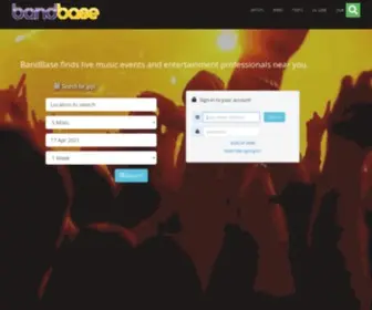 Bandbase.co.uk(Live music events and entertainment professionals near you) Screenshot