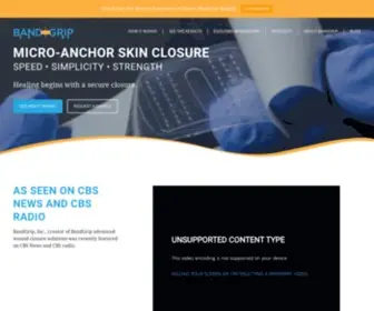 Bandgrip.com(Micro-Anchor Skin Closure) Screenshot