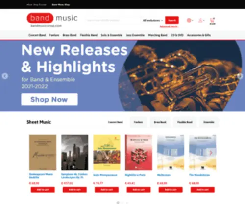 Bandmusicshop.com(Band music shop) Screenshot