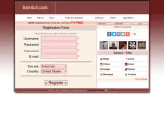 Bandu2.com(Free website offering multiple services as blog hosting) Screenshot