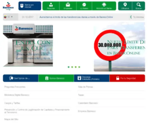 Banesconline.com(Productos y servicios bancarios para personas y empresas) Screenshot