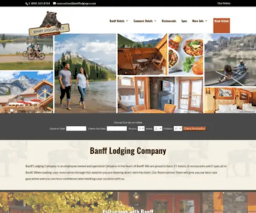 Banfflodgingco.com(Banff Lodging Company providing Accommodations in Banff National Park) Screenshot