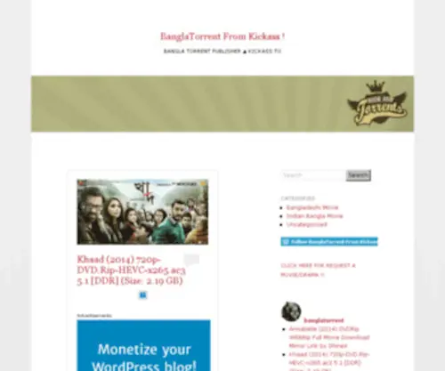 Banglatorrent.wordpress.com(Bangla Torrent Publisher ? Kickass.to) Screenshot