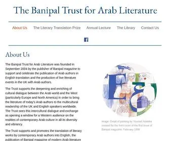 Banipaltrust.org.uk(Banipal Trust for Arab Literature) Screenshot