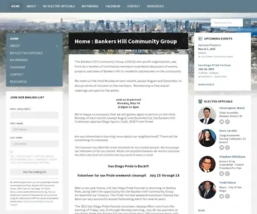 Bankershillcommunity.org(Bankers Hill Residents Group) Screenshot