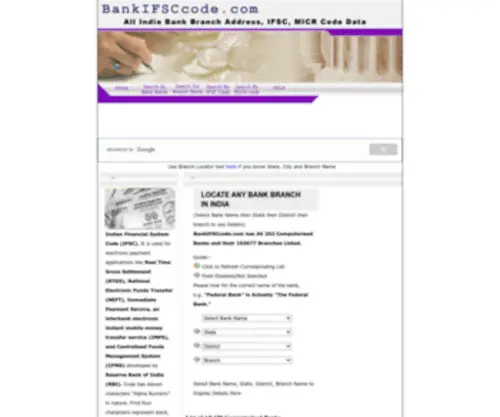 Bankifsccode.com(Find IFSC) Screenshot