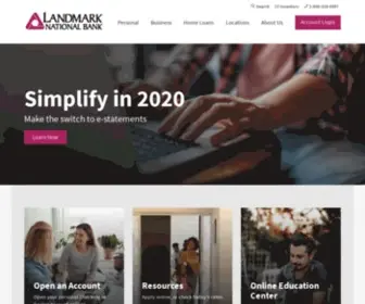 Banklandmark.com(Landmark National Bank) Screenshot
