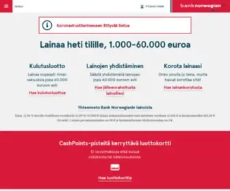 Banknorwegian.fi(Lainaa ja luottokortti Bank Norwegianilta) Screenshot
