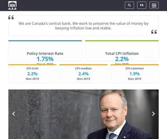 Bankofcanada.ca(The Bank of Canada) Screenshot