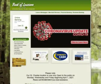 Bankoflouisiana.com(Bank of louisiana) Screenshot