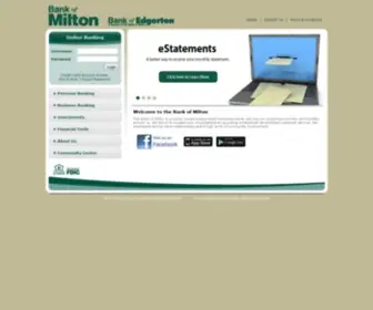 Bankofmilton.com(Bank of Milton) Screenshot