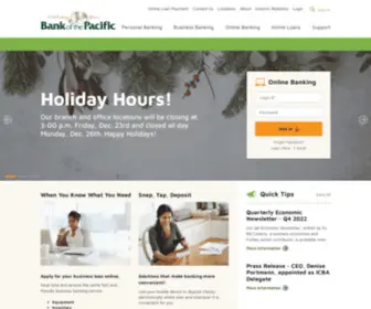 Bankofthepacific.com(Bank of the Pacific Home Page for personal and business banking) Screenshot