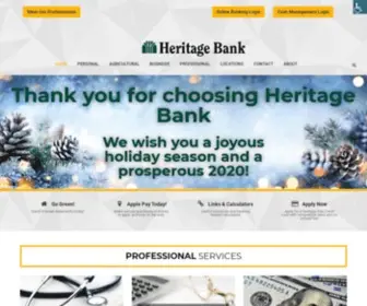 Bankonheritage.com(Heritage Bank) Screenshot