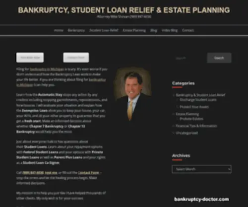 Bankruptcy-IN-Michigan.com(Student Loan Relief & Estate Planning) Screenshot