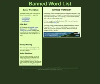 Bannedwordlist.com(A resource for web administrators) Screenshot