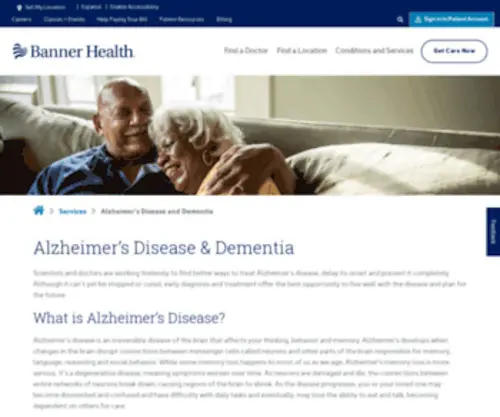 Banneralz.org(Banner Alzheimer's Institute) Screenshot