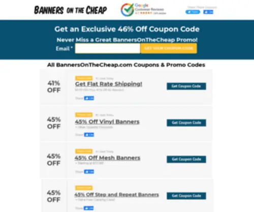 Bannersonthecheapcoupons.com(Banners on the Cheap Coupon Codes) Screenshot