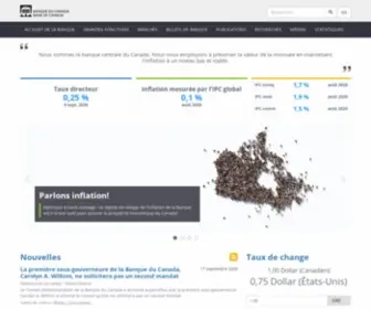 Banqueducanada.ca(Banque du Canada) Screenshot