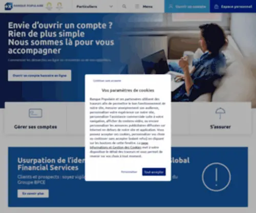 Banquepopulaire.fr(Découvrez l'offre Banque Populaire pour les particuliers) Screenshot