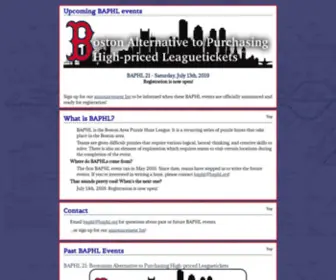 Baphl.org(Boston Area Puzzle Hunt League) Screenshot