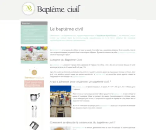 Bapteme-Civil.com(Baptême civil) Screenshot