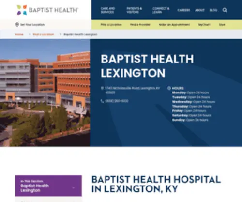 Baptisthealthlexington.com(Baptist Health Lexington) Screenshot