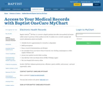 Baptistmychart.com(Medical Records at Baptist Memorial Health Care) Screenshot