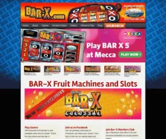 Bar-X.com(The Official Bar X Fruit Machine and Slots website) Screenshot