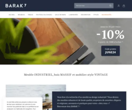 Barak7.com(B.A.R.A.K'7, mobilier industriel et meubles de métier en France) Screenshot