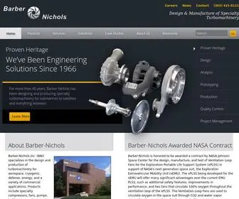 Barber-Nichols.com(Design & Manufacture of Specialty Turbomachinery) Screenshot