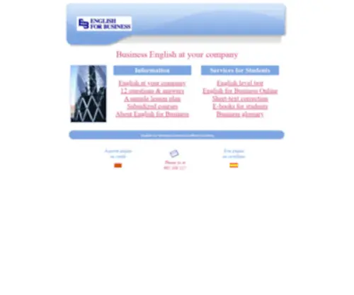 Barcelonaenglish.com(English for Business Barcelona and Madrid) Screenshot