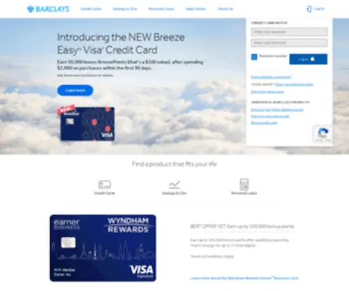 Barclaycardus.com(Manage your credit card account online) Screenshot
