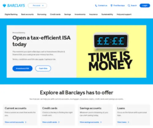 Barclays.co.uk(Personal banking) Screenshot