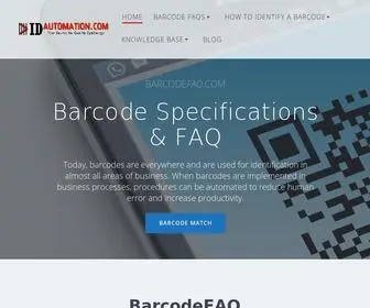 Barcodefaq.com(Barcode Information Tutorials) Screenshot