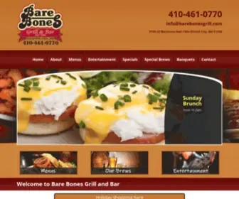 Barebonesgrill.com(Bare Bones Grill and Bar) Screenshot