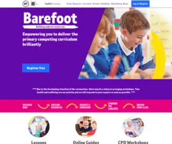 Barefootcomputing.org(Supporting primary school teaching) Screenshot