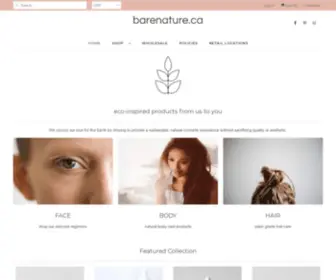 Barenature.ca(Bare Nature Skincare and Cosmetics) Screenshot