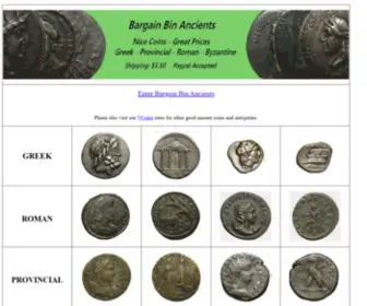 Bargainbinancients.com(Bargain Bin Ancient Coins) Screenshot