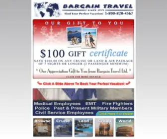 Bargaintravelcruises.com(Group Travel Packages) Screenshot