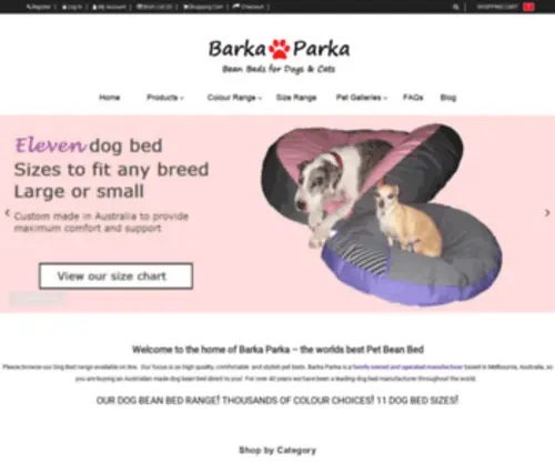 Barkaparka.com.au(Barka Parka Bean Beds) Screenshot