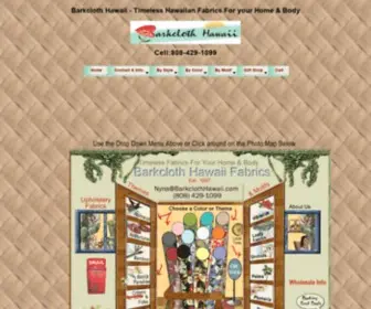 Barkclothhawaii.com(Barkcloth Hawaii Vintage Style Tropical Hawaiian Fabrics) Screenshot