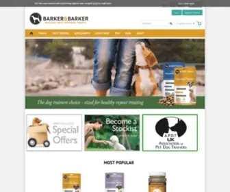 Barkerandbarkertreats.co.uk(Natural Dog Training Treats) Screenshot