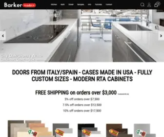 Barkermodern.com(Modern Custom RTA Cabinets) Screenshot