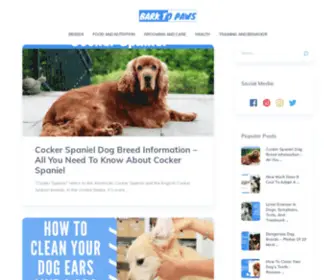 Barktopaws.com(Dog Care Blog) Screenshot