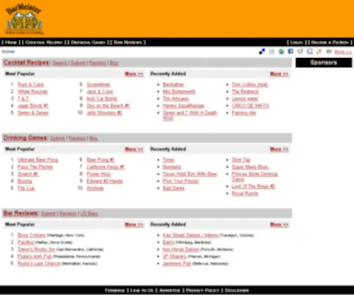 Barmeister.com(The online guide to drinking) Screenshot