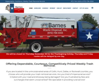 Barneswds.com(Barnes Waste Disposal Service) Screenshot