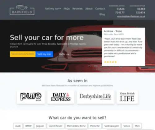 Barnfieldcars.co.uk(Premium Car Buying Service) Screenshot