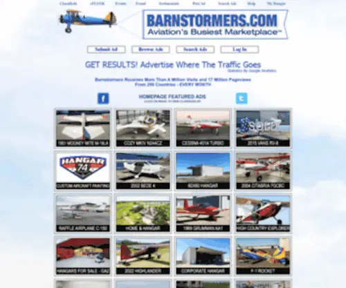 Barnstormers.com(Find Aircraft & Aircraft Parts) Screenshot